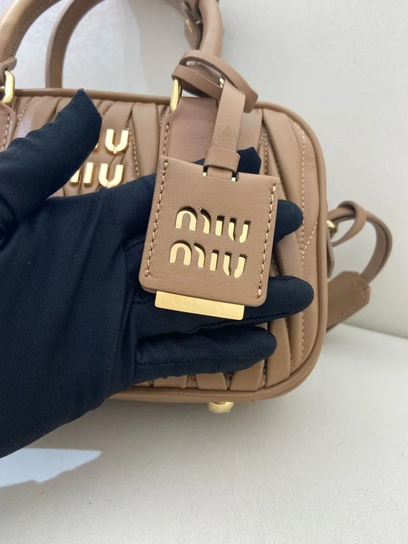 Miu Miu Brown Matelasse Top Handle Crossbody Bag 579 - Image 7