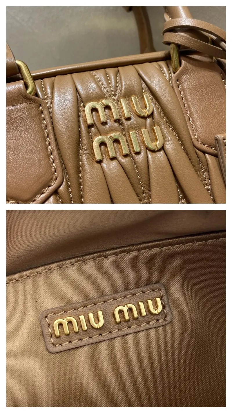 Miu Miu Brown Matelasse Top Handle Crossbody Bag 579 - Image 9