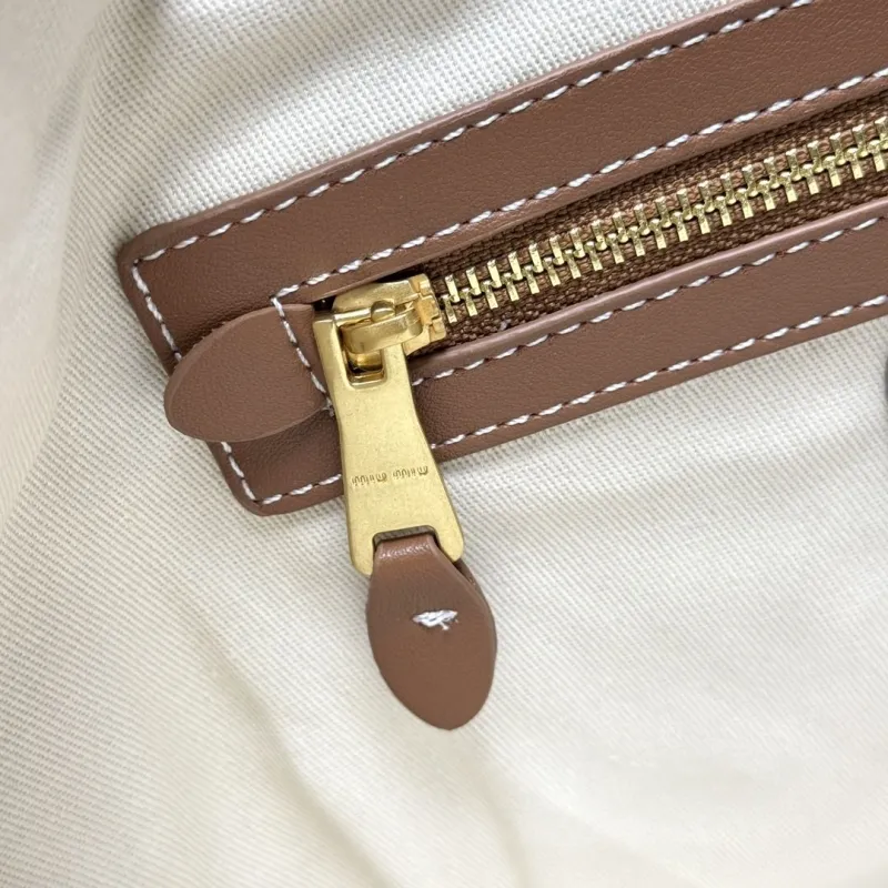 MIU MIU Black White Striped Top Handle Tote Bag 585 - Image 8