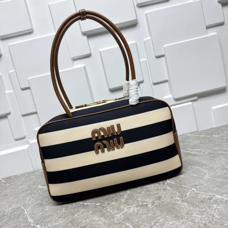 MIU MIU Striped Top Handle Bag 597