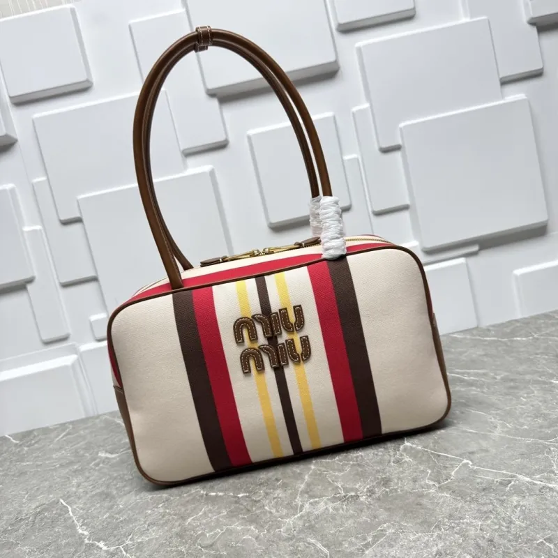 MIU MIU Striped Top Handle Bag 599