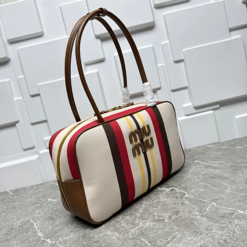 Alternative view of MIU MIU Striped Top Handle Bag 599