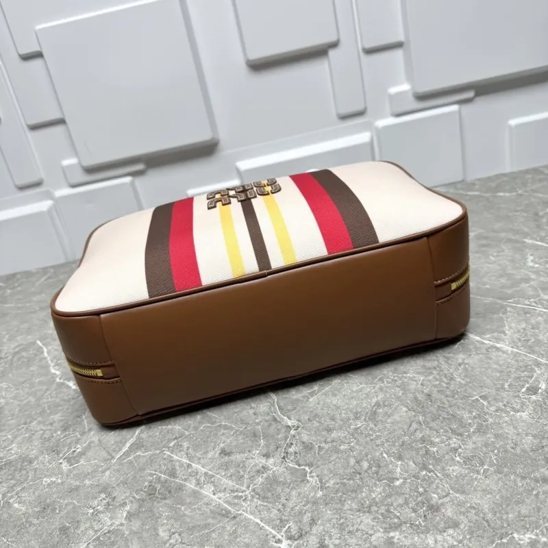 MIU MIU Striped Top Handle Bag 599 - Image 5