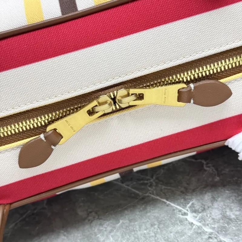 MIU MIU Striped Top Handle Bag 599 - Image 7