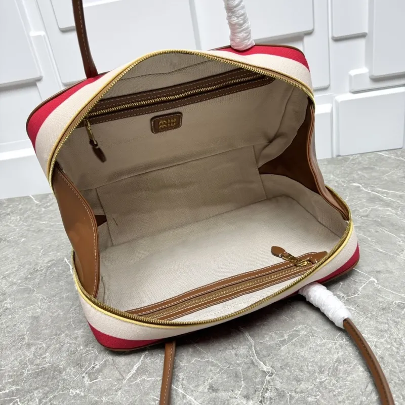 MIU MIU Striped Top Handle Bag 599 - Image 9