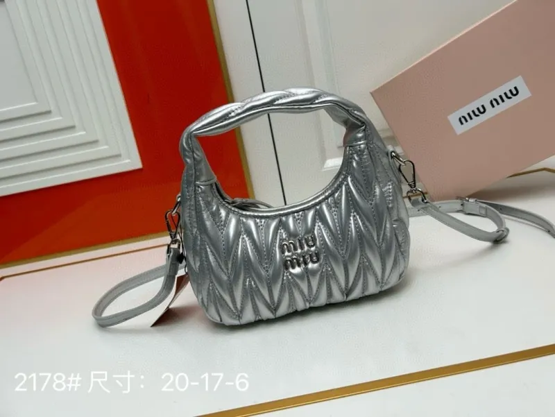 Miu Miu Silver Top Handle Crossbody Bag 2178