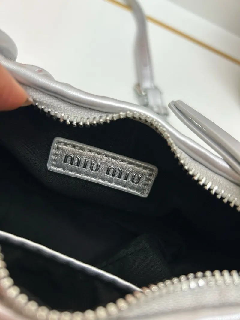 Miu Miu Silver Top Handle Crossbody Bag 2178 - Image 9