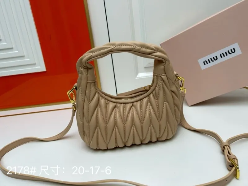 Alternative view of Miu Miu Beige Quilted Top Handle Crossbody Bag 2178