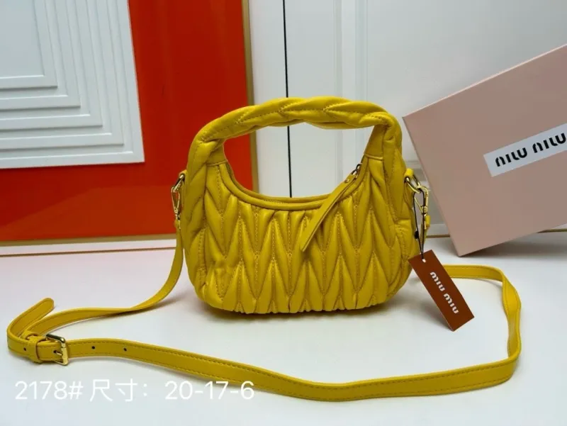 Alternative view of Miu Miu 2178 Yellow Mini Top Handle Crossbody Bag