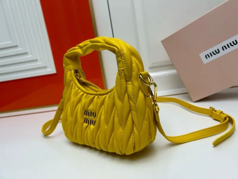 Miu Miu 2178 Yellow Mini Top Handle Crossbody Bag - Image 3