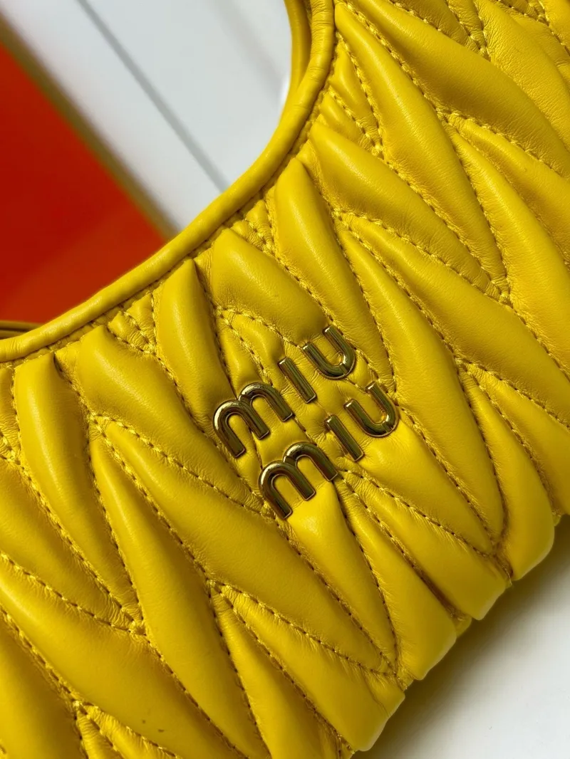 Miu Miu 2178 Yellow Mini Top Handle Crossbody Bag - Image 4