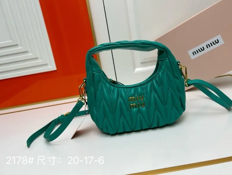 MIU MIU Teal Mini Top Handle Crossbody Bag 2178