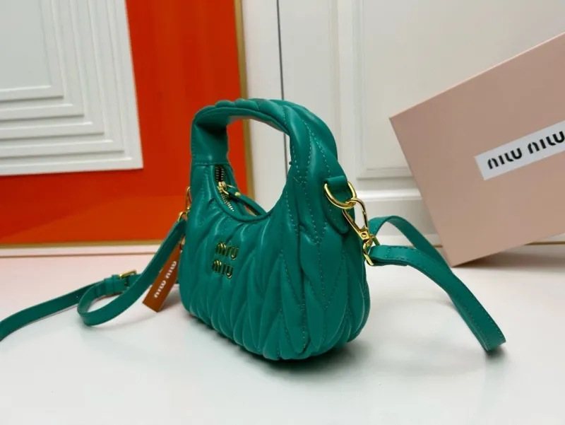 MIU MIU Teal Mini Top Handle Crossbody Bag 2178 - Image 3