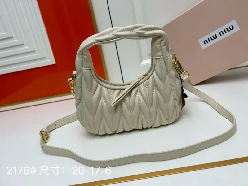 Alternative view of Miu Miu Cream Quilted Top Handle Crossbody Bag