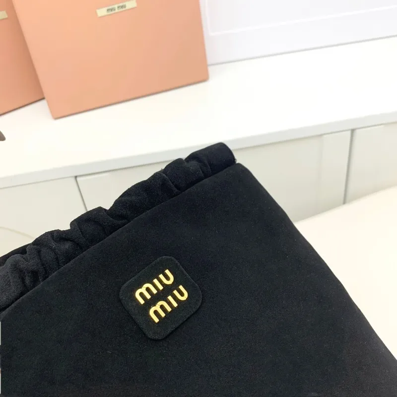 Miu Miu Black Suede Top Handle Bag 609 - Image 7