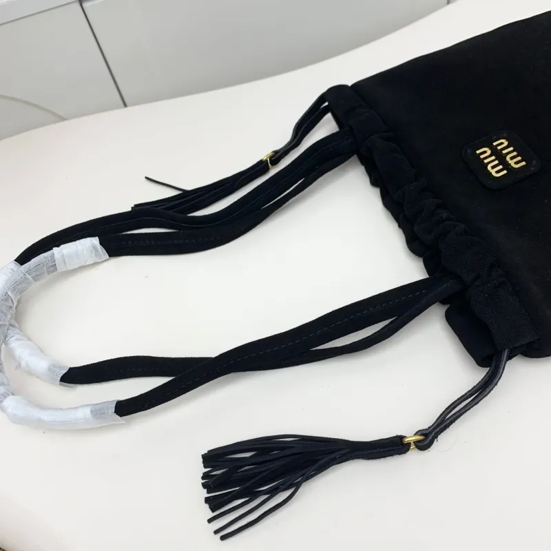 Miu Miu Black Suede Top Handle Bag 609 - Image 8
