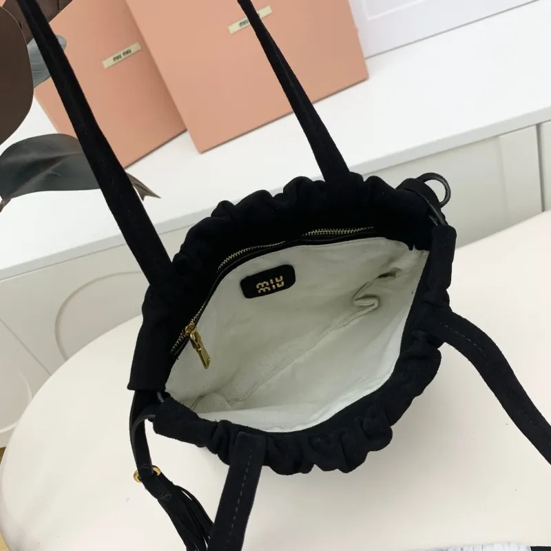 Miu Miu Black Suede Top Handle Bag 609 - Image 9