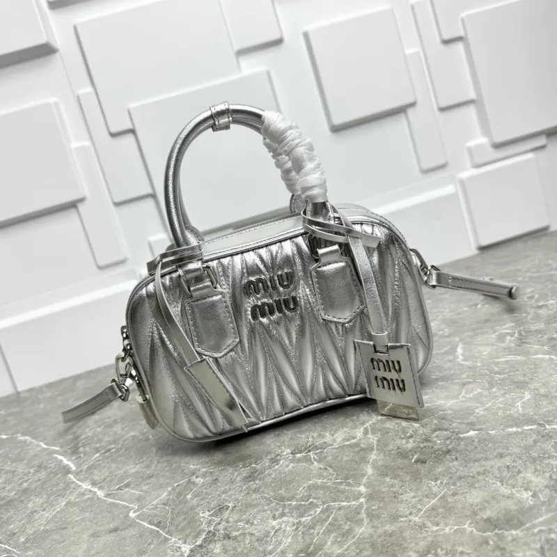 Miu Miu Silver Top Handle Crossbody Bag