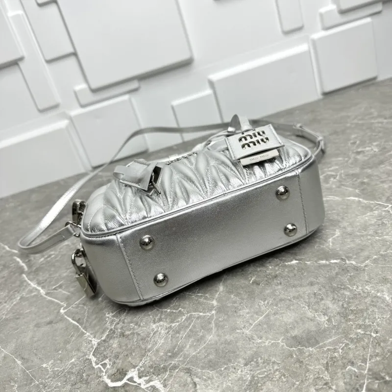 Miu Miu Silver Top Handle Crossbody Bag - Image 5