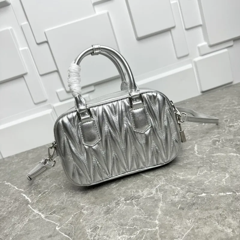 Miu Miu Silver Top Handle Crossbody Bag - Image 7