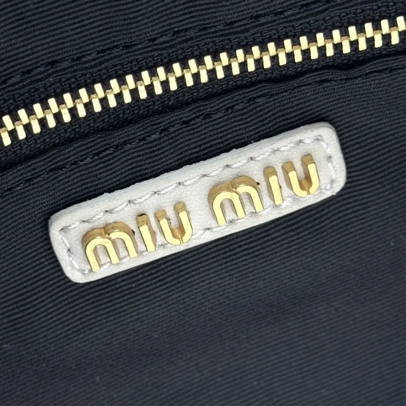 Miu Miu Cream Quilted Leather Top Handle Crossbody Bag - Image 8