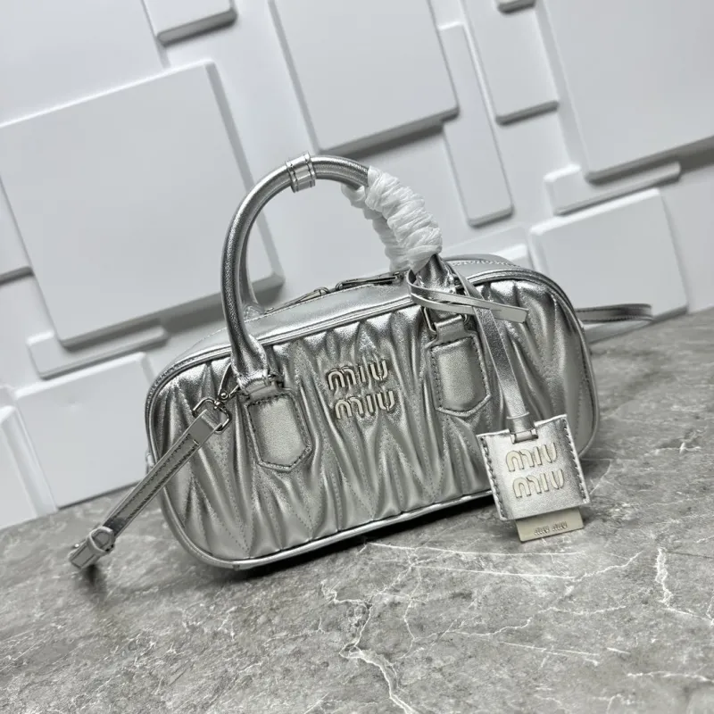 Miu Miu Silver Top Handle Crossbody Bag 620