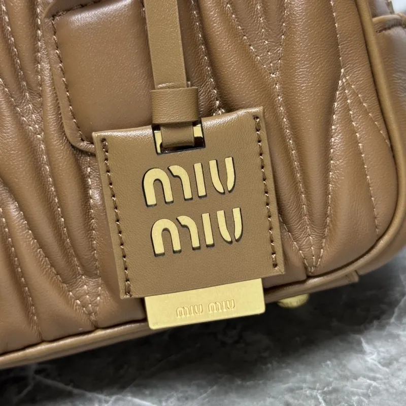 MIU MIU Brown Leather Top Handle Bag 622 - Image 3