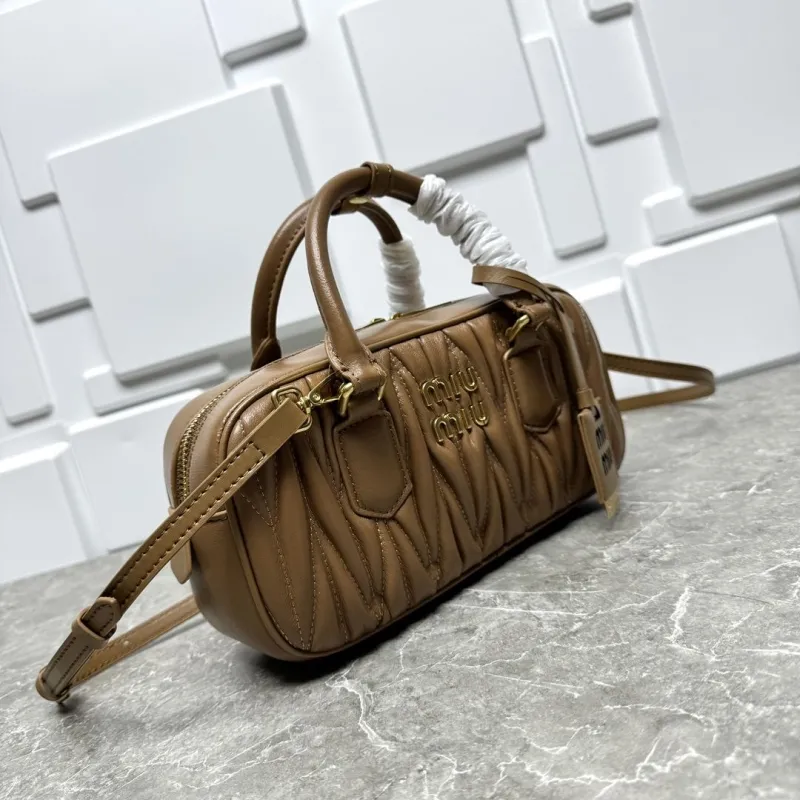 MIU MIU Brown Leather Top Handle Bag 622 - Image 4