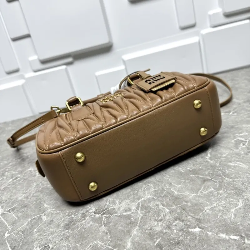 MIU MIU Brown Leather Top Handle Bag 622 - Image 5