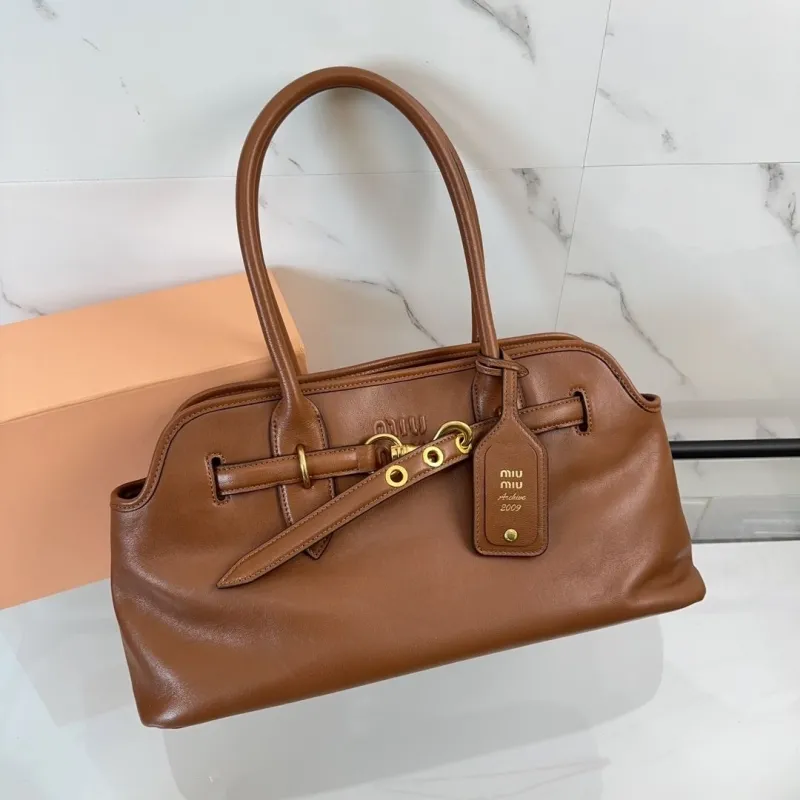 Miu Miu Brown Leather Top Handle Bag 625 - Image 5