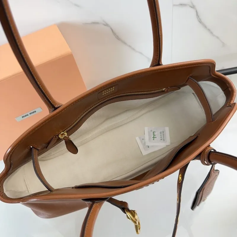 Miu Miu Brown Leather Top Handle Bag 625 - Image 6