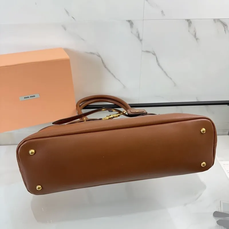 Miu Miu Brown Leather Top Handle Bag 625 - Image 8