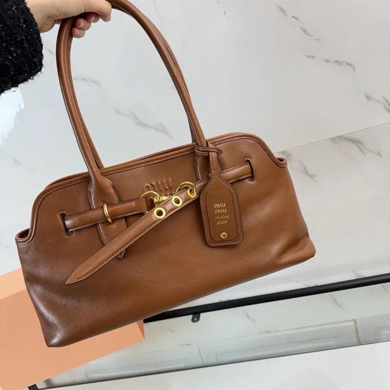 Miu Miu Brown Leather Top Handle Bag 625 - Image 9