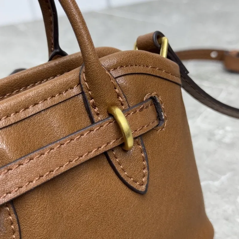 MIU MIU Brown Mini Top Handle Crossbody Bag - Image 6