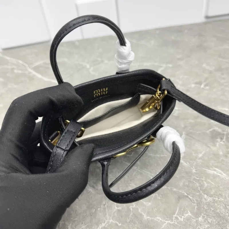 MIU MIU Black Mini Top Handle Bag 628 - Image 9