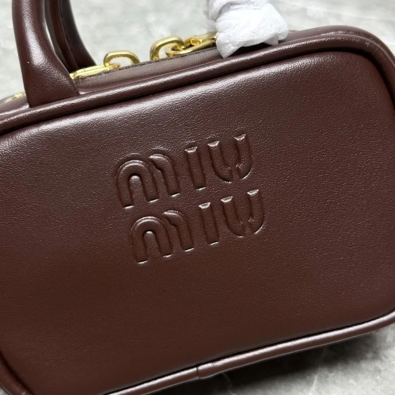 MIU MIU Brown Mini Top Handle Crossbody Bag 629 - Image 6