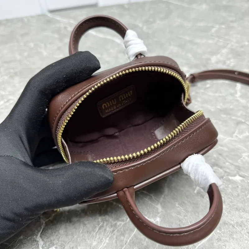 MIU MIU Brown Mini Top Handle Crossbody Bag 629 - Image 9