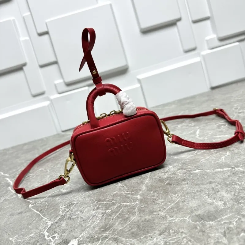 MIU MIU Red Mini Top Handle Crossbody Bag 630