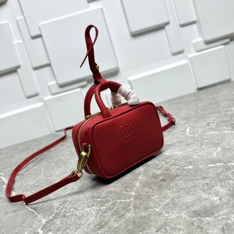 Alternative view of MIU MIU Red Mini Top Handle Crossbody Bag 630