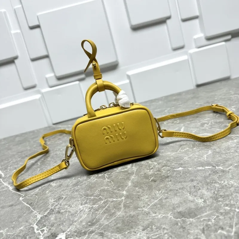 MIU MIU Yellow Mini Top Handle Crossbody Bag 631