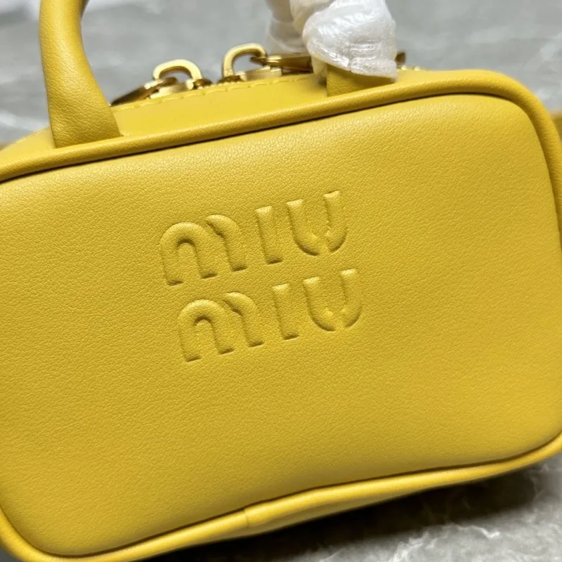 Alternative view of MIU MIU Yellow Mini Top Handle Crossbody Bag 631