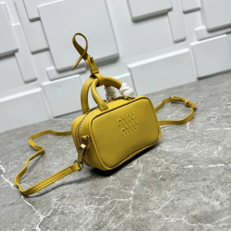 MIU MIU Yellow Mini Top Handle Crossbody Bag 631 - Image 3