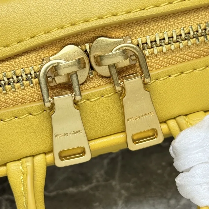 MIU MIU Yellow Mini Top Handle Crossbody Bag 631 - Image 7