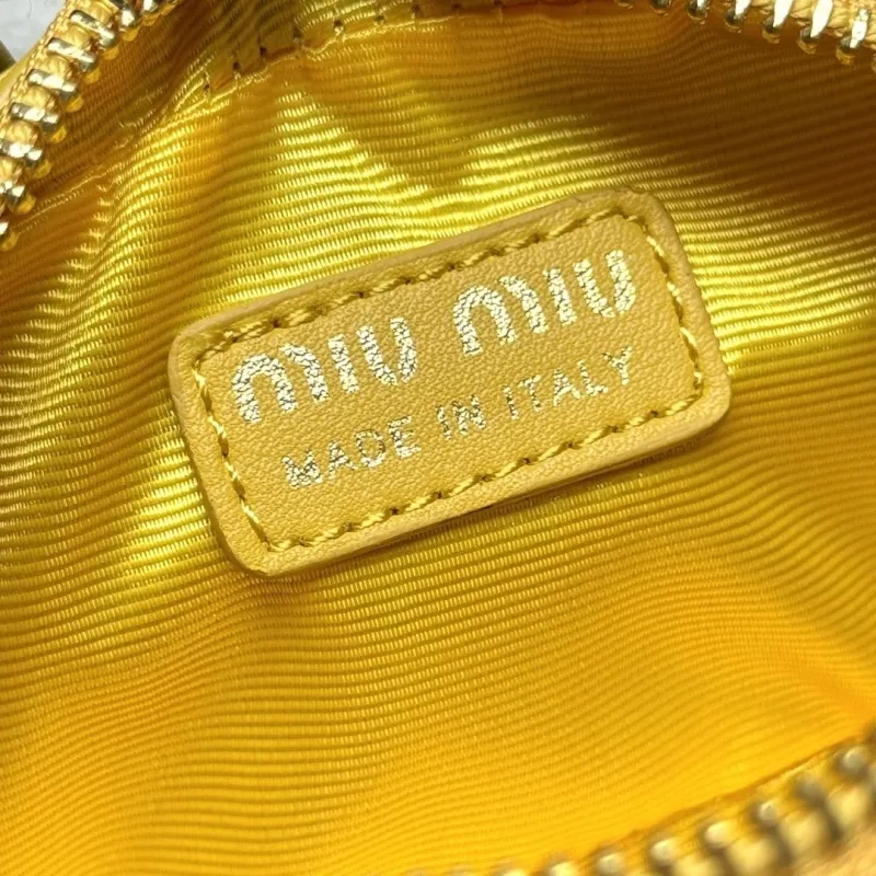 MIU MIU Yellow Mini Top Handle Crossbody Bag 631 - Image 8