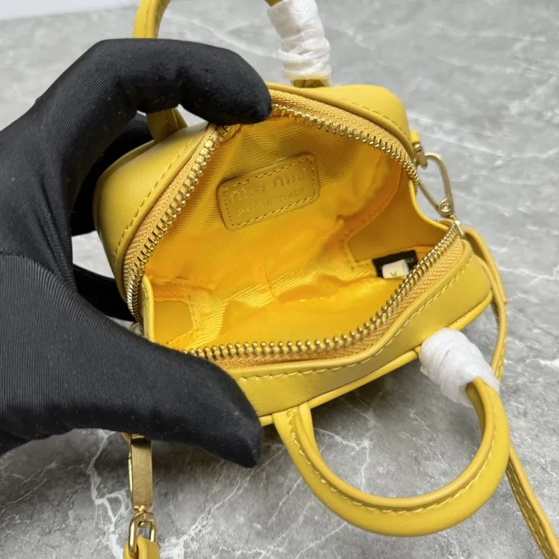 MIU MIU Yellow Mini Top Handle Crossbody Bag 631 - Image 9