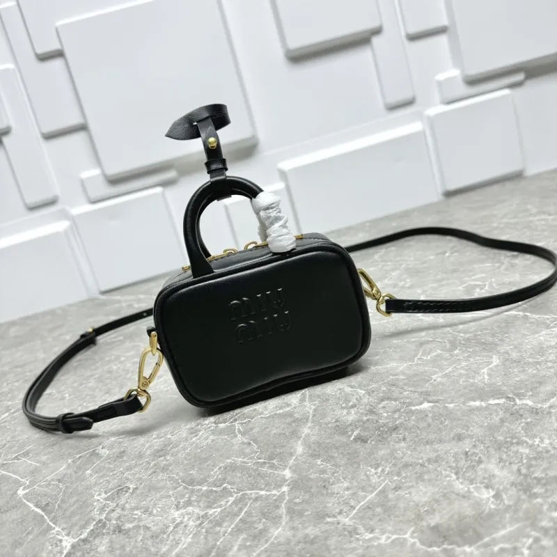MIU MIU Black Top Handle Crossbody Bag 632