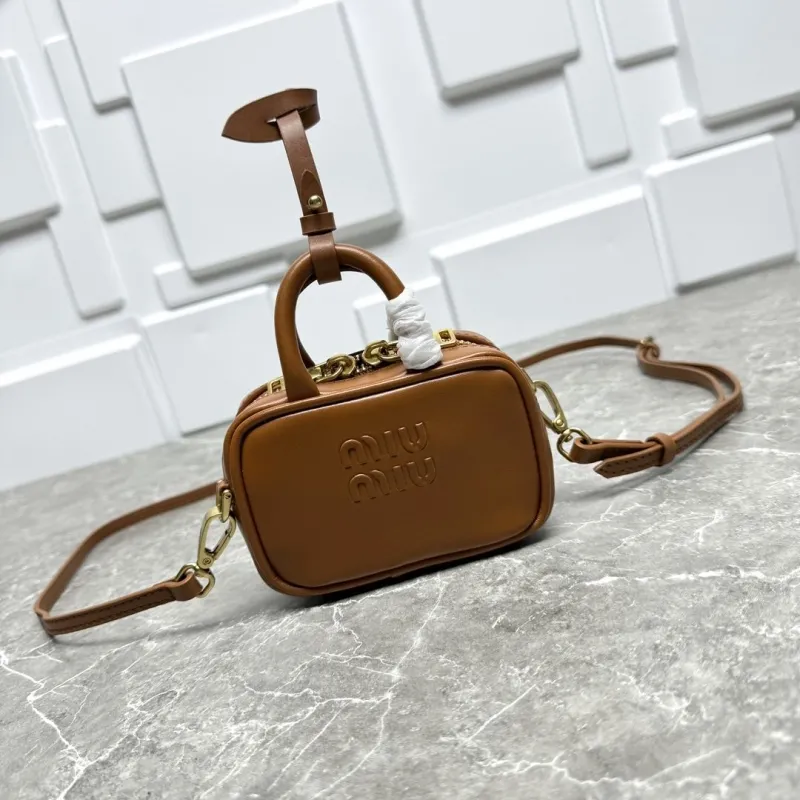 Miu Miu Brown Mini Top Handle Crossbody Bag 633