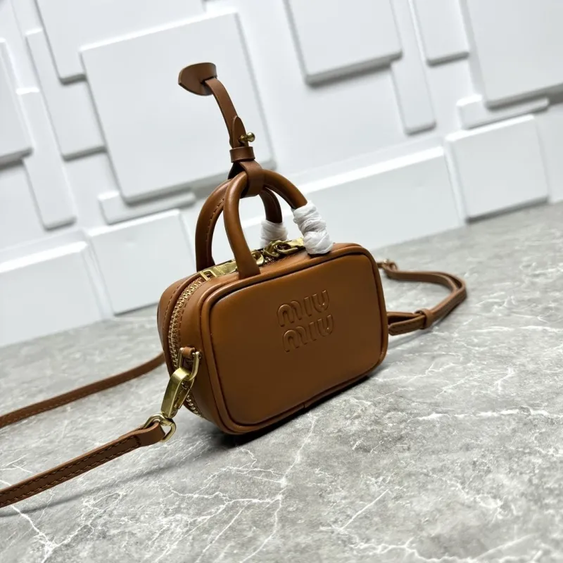 Alternative view of Miu Miu Brown Mini Top Handle Crossbody Bag 633