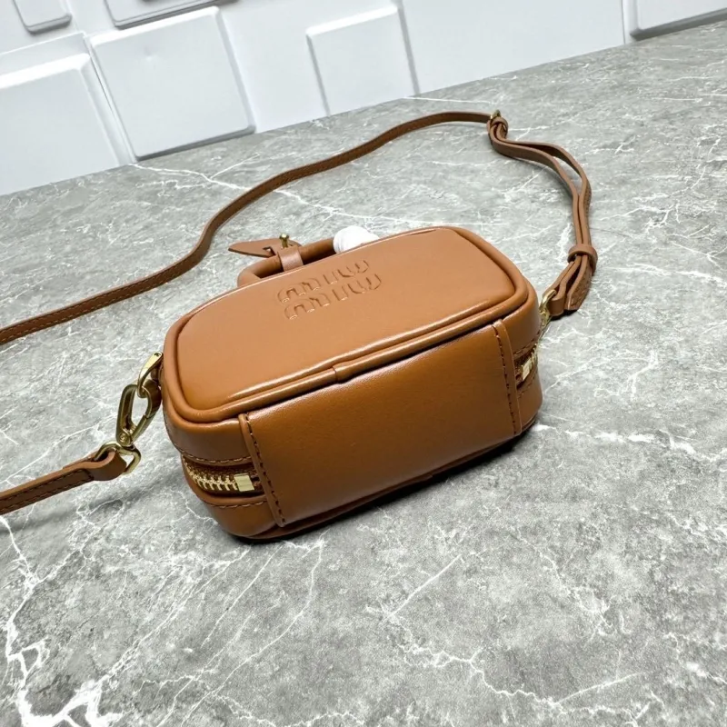 Miu Miu Brown Mini Top Handle Crossbody Bag 633 - Image 3
