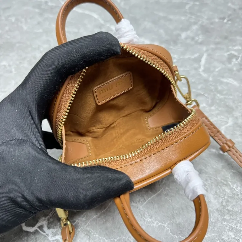 Miu Miu Brown Mini Top Handle Crossbody Bag 633 - Image 9